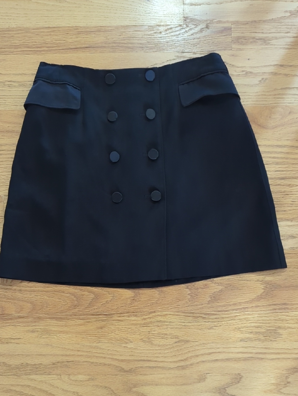 J. Crew Black Double-Breasted Mini Skirt